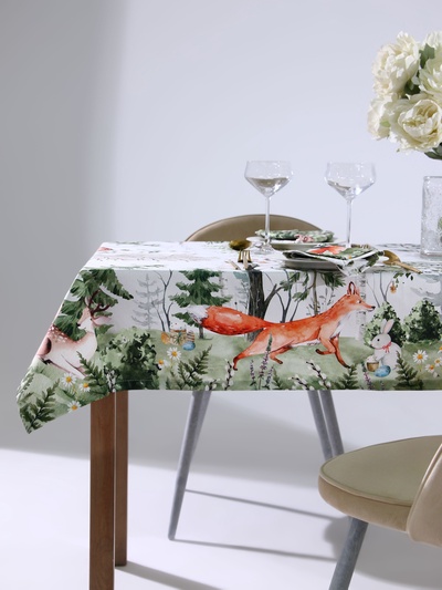 Набор кухонный «Этель. Лесная сказка»: скатерть 148×112±2 см с ГМВО, салфетка 40×40 см - 4 шт.