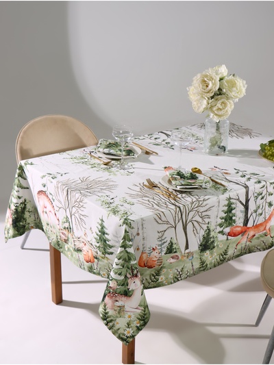 Набор кухонный «Этель. Лесная сказка»: скатерть 148×183 ±2 см с ГМВО, салфетка 40×40 см - 8 шт.