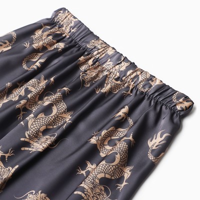 Пижама женская (рубашка, брюки) KAFTAN «Дракон», размер 44-46, графитовая