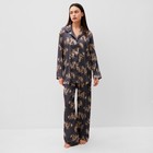 Пижама женская (рубашка и брюки) KAFTAN "Дракон", размер 44-46, графитовый - Фото 3