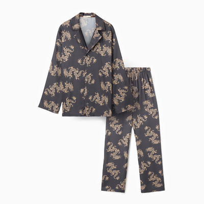 Пижама женская (рубашка, брюки) KAFTAN «Дракон», размер 44-46, графитовая