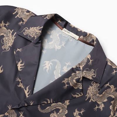 Пижама женская (рубашка, брюки) KAFTAN «Дракон», размер 44-46, графитовая