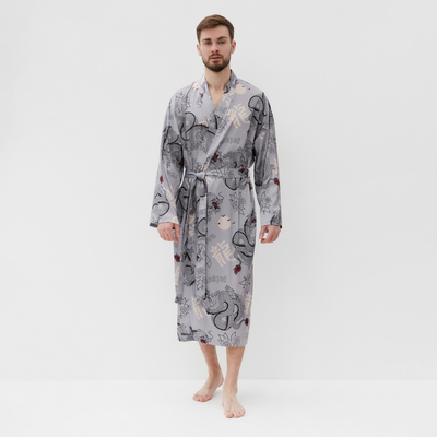 Халат домашний KAFTAN «Дракон», размер 52-54, серая