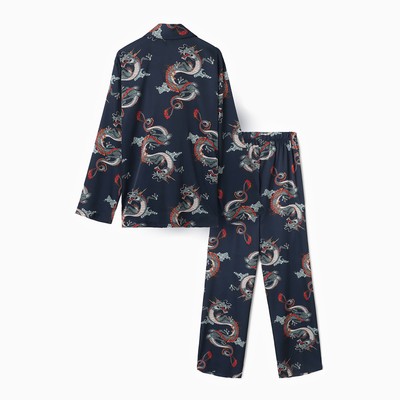 Пижама женская (рубашка, брюки) KAFTAN «Дракон», размер 40-42, синяя