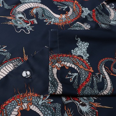 Пижама женская (рубашка, брюки) KAFTAN «Дракон», размер 40-42, синяя