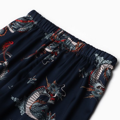 Пижама женская (рубашка, брюки) KAFTAN «Дракон», размер 48-50, синяя