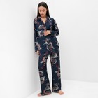 Пижама женская (рубашка и брюки) KAFTAN "Дракон", размер 52-54, синий - Фото 3