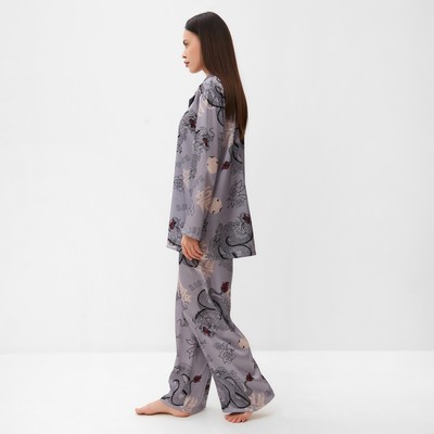 Пижама женская (рубашка, брюки) KAFTAN «Дракон», размер 40-42, серая