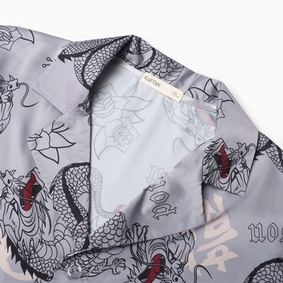 Пижама женская (рубашка, брюки) KAFTAN «Дракон», размер 52-54, серая