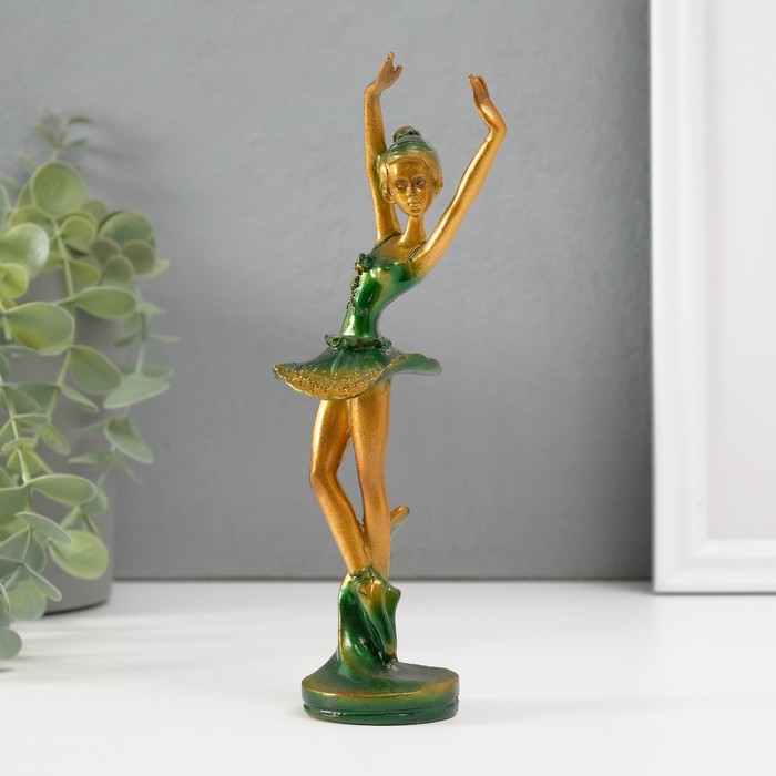 Сувенир полистоун "Балерина в зелёной пачке" 18,5х5х4,5 см - Фото 1