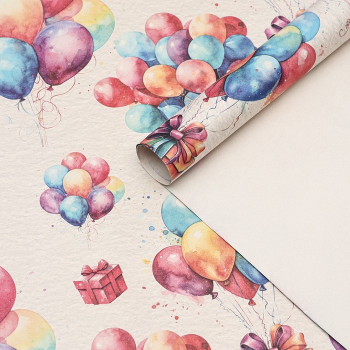 Бумага упаковочная, крафт «Подарок», 70×100 см, 1 лист - Фото 1