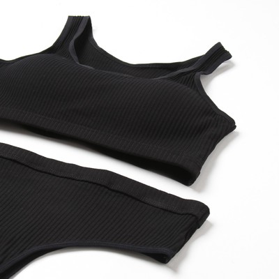 Комплект нижнего белья женский (топ, трусы) Collorista, чёрный, размер 42-44