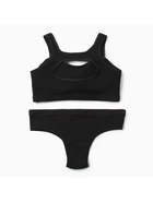 Комплект нижнего белья женский (топ, трусы) Collorista, чёрный, размер 44-46 - Фото 12