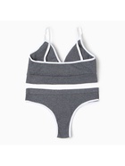 Комплект нижнего белья женский (топ, трусы) Collorista, тёмно-серый, размер 44-46 - Фото 14