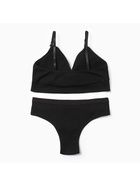 Комплект нижнего белья женский (топ, трусы) Collorista, чёрный, размер 46-48 - Фото 12