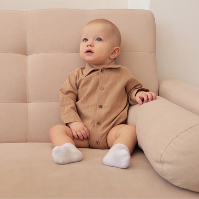 Боди-рубашка MINAKU, бежевое, рост 74-80 см