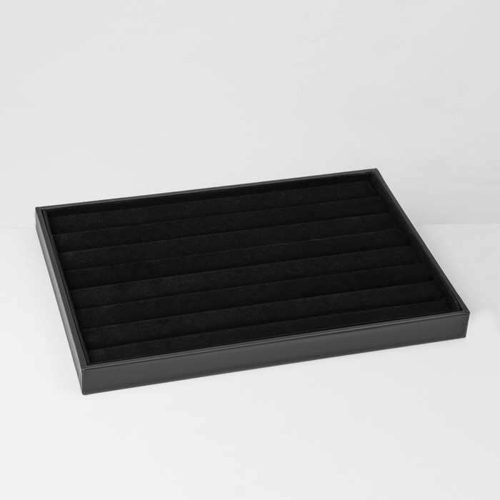 Подставка для колец 8 полос, 35x24x3 см, цвет чёрный