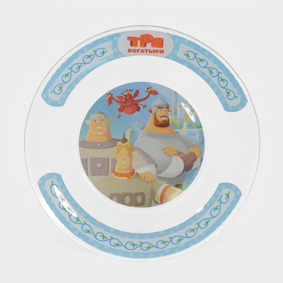 Тарелка стеклянная «Три Богатыря», d=19.5 см