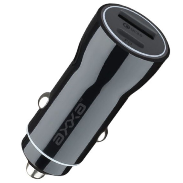 Автомобильное зарядное устройство Axxa (2235) USB A+USB-C, PD, QC 3.0, 20Вт, чёрный - Фото 1