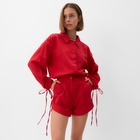 Комплект женский (блузка, шорты) MINAKU: Casual Collection цвет красный, р-р 42 - фото 321031953