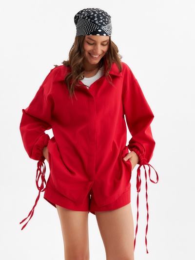 Костюм женский (блузка, шорты) MINAKU: Casual Collection, красный, размер 44