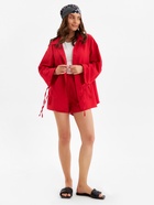 Костюм женский: блузка, шорты, MINAKU: Casual Collection, красный, размер 48 - Фото 4