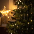 УЦЕНКА Гирлянда «Конский хвост» 10 нитей по 2 м, IP20, серебристая нить, 200 LED, свечение тёплое белое, 12 В - фото 13993016