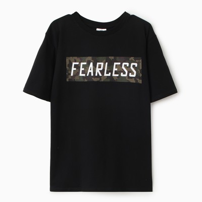 Футболка мужская FEARLESS, цвет чёрный, размер 56