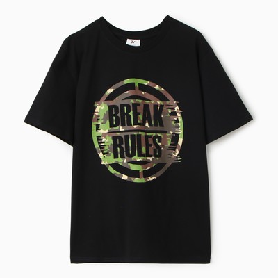 Футболка мужская BREAK RULES, цвет чёрный, размер 50