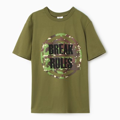 Футболка мужская BREAK RULES, хаки, размер 56
