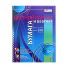 Набор: цветная бумага двусторонняя газетная (16 листов, 16 цветов), цветной картон односторонний (10 листов, 10 цветов) - Фото 1