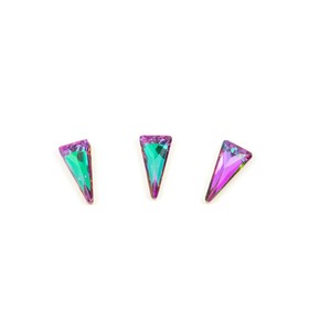 Стразы для дизайна ногтей TNL «Пика», изумрудно-лиловые, 10 шт