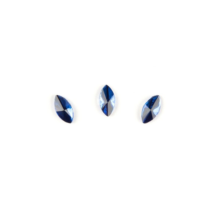 Стразы для дизайна ногтей TNL «Лепесток малый», синие, 10 шт