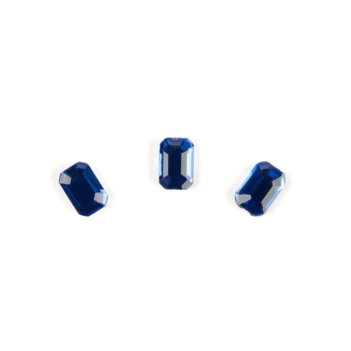 Стразы для дизайна ногтей TNL «Прямоугольник мягкий», синие, 10 шт