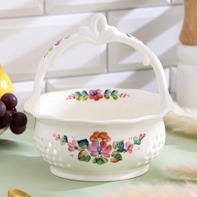 Конфетница «Корзиночка», 16.5×16.5×15 см, Семикаракорская керамика 1 сорт, Алдошина Л.В.