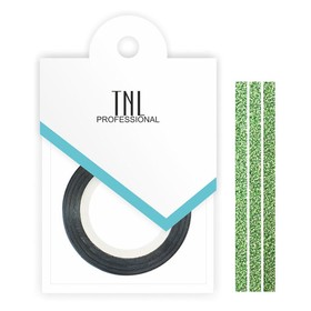Нить для дизайна ногтей на клеевой основе TNL, 3 мм, перламутровая, зелёная