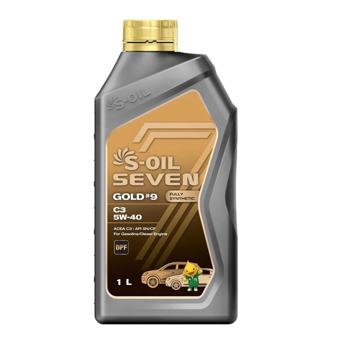 Автомобильное масло S-OIL 7 GOLD #9 A3/B4 5W-40 синтетика, 1 л - Фото 1