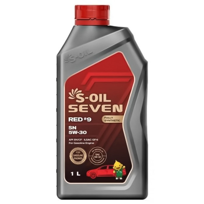 Автомобильное масло S-OIL 7 RED #9 SN 5W-30 синтетика, 1 л - Фото 1