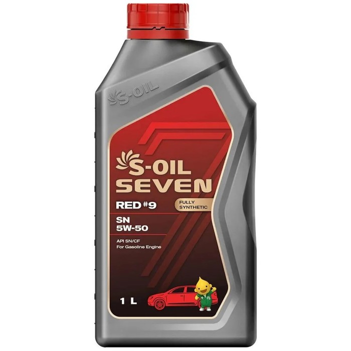 Автомобильное масло S-OIL 7 RED #9 SN 5W-50 синтетика, 1 л - Фото 1
