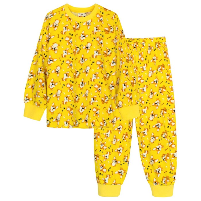 Пижама для девочки, рост 122 см, цвет жёлтый - Фото 1