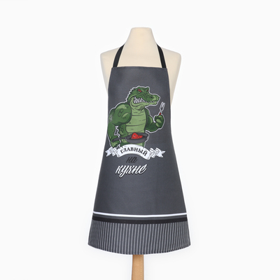 Фартук кухонный «Доляна. Главный на кухне», 70×60 см, рогожка, 100% хлопок, 160 г/м²