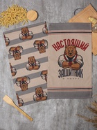 Набор полотенец кухонных «Доляна. Настоящий защитник», 35×60 см - 2 шт., рогожка, хлопок 100%, 160 г/м² - Фото 3