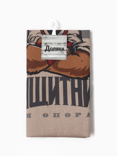 Набор полотенец кухонных «Доляна. Настоящий защитник», 35×60 см - 2 шт., рогожка, хлопок 100%, 160 г/м²