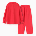 Костюм (рубашка и брюки) детский KAFTAN "Лен", размер 36 (134-140 см), красный - Фото 10