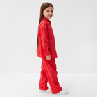 Костюм (рубашка и брюки) детский KAFTAN "Лен", размер 36 (134-140 см), красный 10244659 - фото 12735993