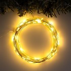 УЦЕНКА Гирлянда «Нить» 10 м роса, IP20, серебристая нить, 100 LED, свечение тёплое белое, 12 В - фото 13993028