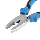 Плоскогубцы комбинированные ТУНДРА, сталь 45, никелированные, 2К рукоятки, 180 мм - фото 23609510