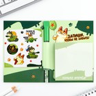 Подарочный набор «С 23 февраля», блок бумаги 30 л, ручка синяя паста 1.0 мм и 5 шт. наклеек - Фото 3