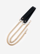 Ручка для сумки, с плоскими цепочками и карабинами, 120×3 см, цвет чёрный, золотой - Фото 1