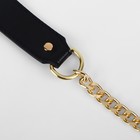 Ручка для сумки, с плоскими цепочками и карабинами, 120 × 3 см, цвет чёрный/золотой - фото 8801115